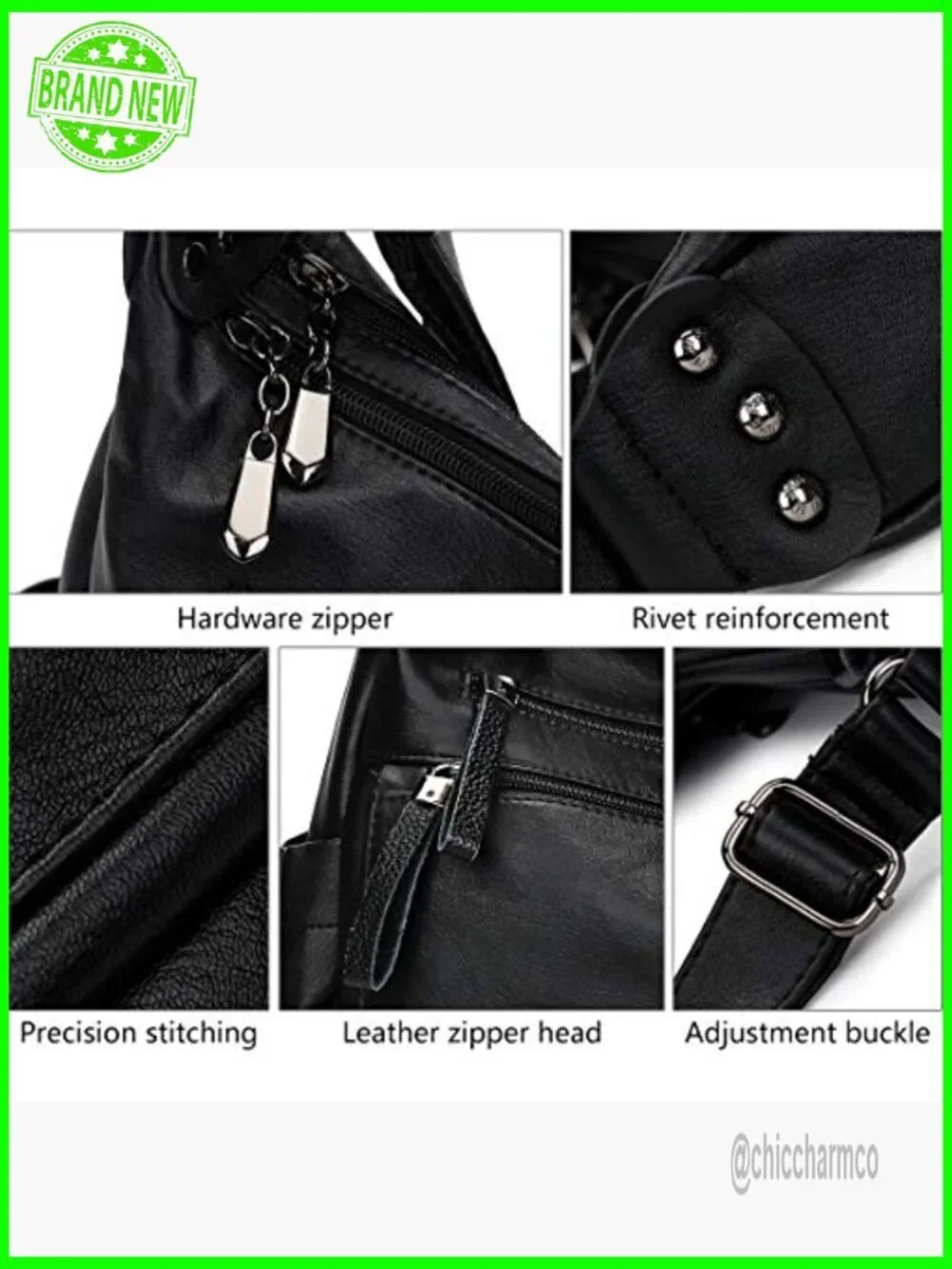 Soft PU Leather Hobo Crossbody Bag Multi Pocket Adjustable Strap